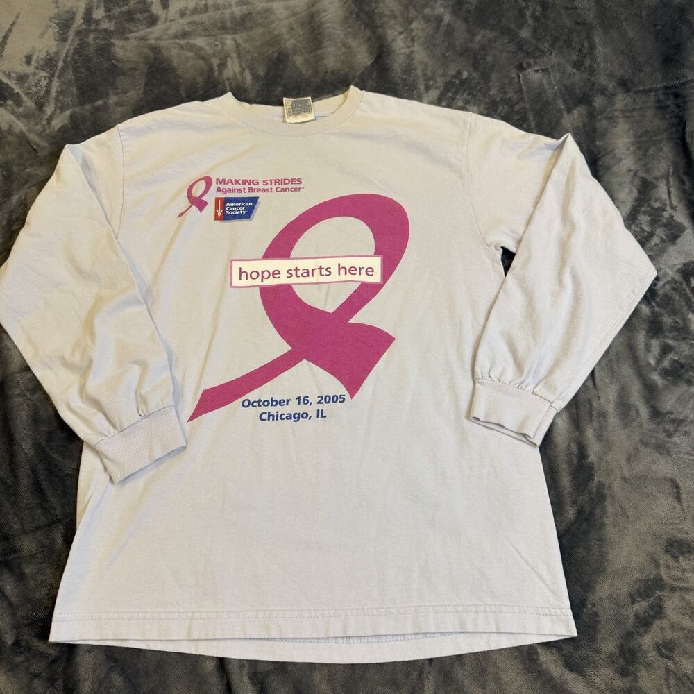 VTG Breast Cancer Awareness Save the Boobies Team M Light Purple Faded USA Made